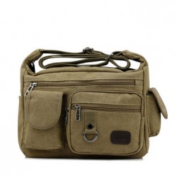 Large Capacity Men Casual Canvas Shoulder Messenger Bag Travel Crossbody Bag