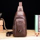 Bullcaptain Genuine Leather Bag Vintage Sling Bag Chest Bag for Men