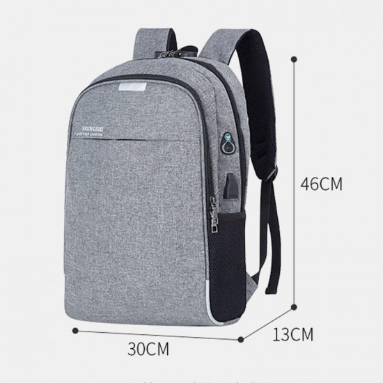 Men Large Capacity USB Anti-Theft Backpack