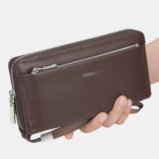 Baellerry Men Faux Leather Long Wallet Clutches Bag Phone Bag