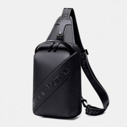 Men Dacron Waterproof Multi-pockets Curved Full Texture Reinforced Shoulder Strap Handbag Chest Bag Crossbody Bags