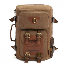 KAUKKO Men's Canvas Army Style Shoulder Travel Tactical Backpacks