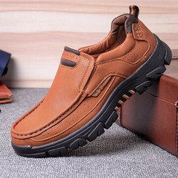 Men Microfiber Leather Outdoor Non Slip Casual Shoes