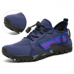 Men Outdoor Breatahble Knitted Fabric Comfy Non Slip Soft Easy Elastic Lace Up Sneakers