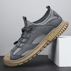 Men Mesh Breathable Hollow Out Hand Stitching Soft Bottom Non Slip Casual Sports Shoes