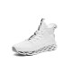 Men Breathable Fabric Soft Blade Sole Non Slip Lace Up Casual Sports Shoes