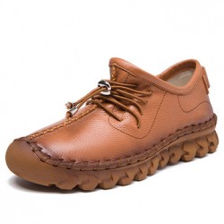 SOCOFY Casual Very Soft Flat Leather Shoes