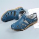 Leather Hollow Soft Hook Loop Causal Flat Sandals