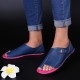 Large Size Splicing Pure Color Flat Sandals For Women