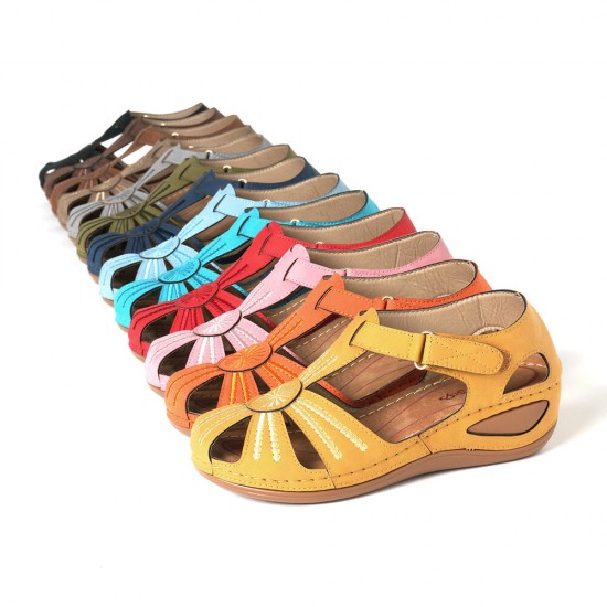 LOSTISY Women Wedges Shoes Splicing Casual Comfy Sandals