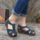 LOSTISY Women Wedges Shoes Splicing Casual Comfy Sandals