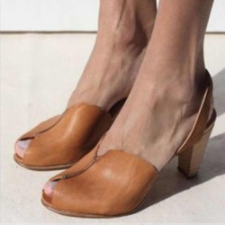 Large Size Women Fashion Soft Fish Mouth Heeled Sandals