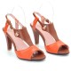 Women Plus Size Color Splicing Peep Toe Casual Summer Heeled Sandals