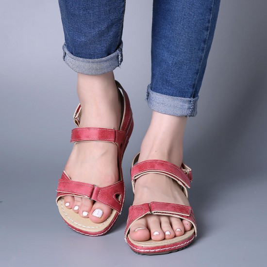 Casual Compy  Solid color Hook Loop Sandals