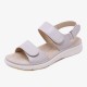 Women Soft Sole Hook Loop Solid Color Comfy Summer Beach Flat Sandals