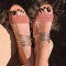 Women Plus Size Open Toe Casual Summer Beach Flat Sandals