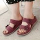 Women Flower Decoration Open Toe Message Soft Sole Comfy Casual Wedge Sandals