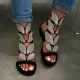 Women Rhinestone Butterfly Open Toe Fashion Party Flat Sandals