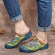 SOCOFY Handmade Leather Studded Floral Slip-on Flat Slides Mules Clogs Sandals
