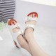 Women Casual Solid Color Dual Buckle Strap Slingback Beach Cork Sandals