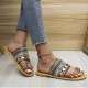 Women Large Size Bohemian Ethnic Style Beach Toe Ring Casual Sandals