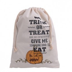 Halloween Bag Canvas Party Halloween Sacks Drawstring Candy Gifts Bag