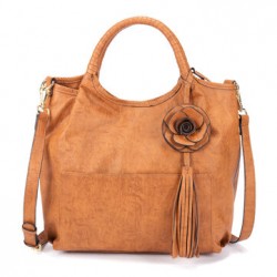 Brenice Women National Style Retro Floral Large Capacity Shoulder Crossbody Bag Handbag