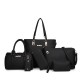 6PCS Women Plain Faux Leather Handbag Shoulder Bag Clutch Bag Card Holder