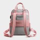 Women Canvas Multifunction Waterproof Casual Patchwork Backpack With USB Charging Port