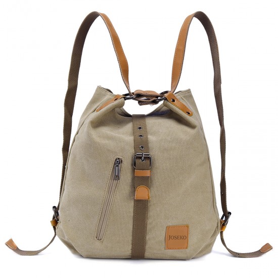 Multifunctional Canvas Bag Women Convertible Backpack Purse Ladies Shoulder Bag Casual Handbag