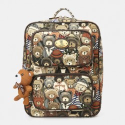 Women Bear Pattern Large Capacity Backpack