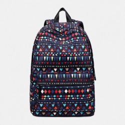 Women Waterproof Bohemian Printed National Backpack School Bag