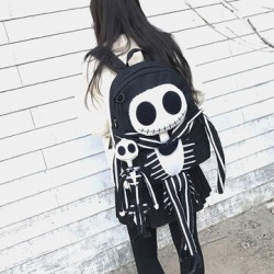 Women Halloween Skull Backpack Anti-theft Backpack