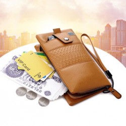 Women Faux Leather Retro Large Capacity 6.3 Inch Phone Bag Multi-slot Card Holder Clutch Wallet