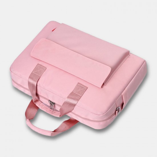 Women Canvas Solid Color Large Capacity 14 inch Laptops Bag Multi-compartment Handbag Briefcase